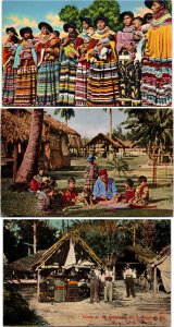 Lot of 3 Seminole Native American Florida Postcards Mother's Day Village