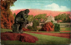 The Thinker Statue Golden Gate Park San Francisco California UNP DB Postcard E7