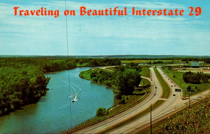 Nebraska Traveling On Interstate Highway Following Original Lewis and Clark T...