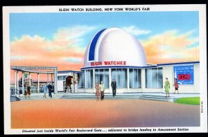 New York Elgin Watch Building NEW YORK World's Fair - LINEN