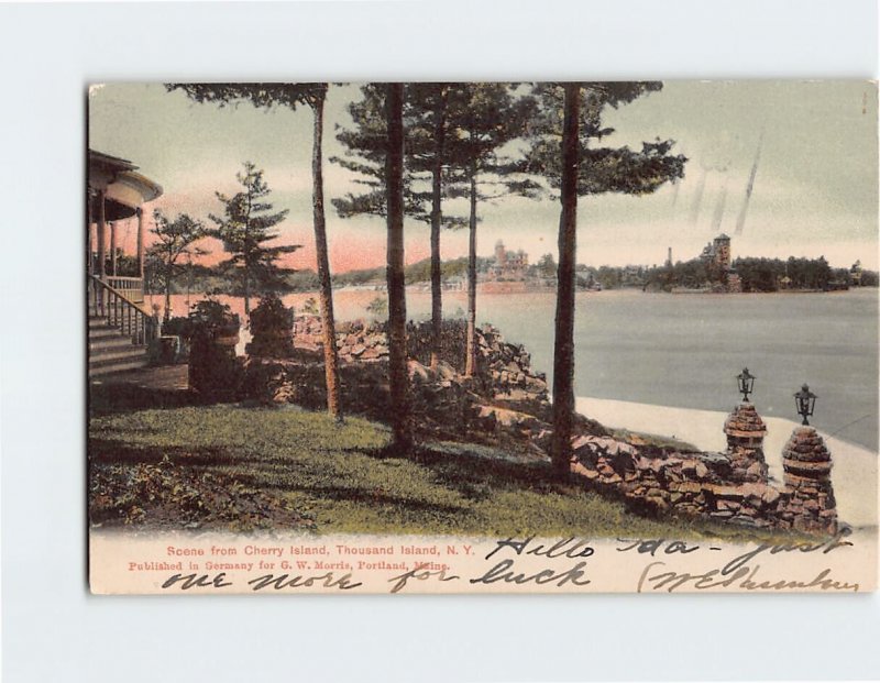 Postcard Scene from Cherry Island, Thousand Islands, New York