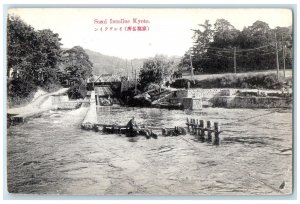 c1910 Bridge Over River Sosoui Incoline Kyoto Japan Antique Postcard