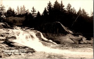 RPPC Little Niagara Falls Nesowadnehunk Stream Katahdin ME Vintage Postcard H62