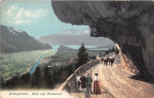 Lot177 brunigstrasse view of brienzersee litho switzerland