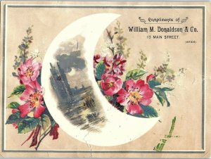 1880's William M. Donaldson Steel Engravings Christmas Cards Trade Card &N