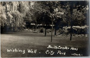 RPPC Wishing Well, City Park, Smith Center KS Vintage Postcard K27