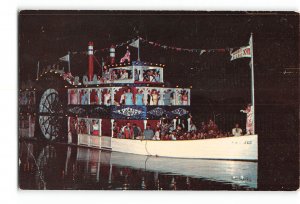 Lowell Michigan MI Postcard 1955 Lowell Showboat Robert E Lee