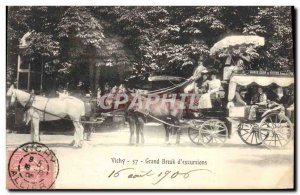 Old Postcard hitch Vichy Grand Break d & # 39excursions Horses