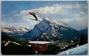 Banff Alberta Canada 1960 Postcard Banff Ski Jump Skier