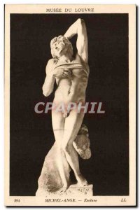 Paris - 1 - Louvre - Michelangelo Buonarroti L & # 39Esclave - Old Postcard
