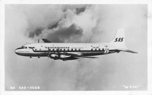 SAS-DC6B Scandinavian Passing Statue of Liberty Real Photo Postcard