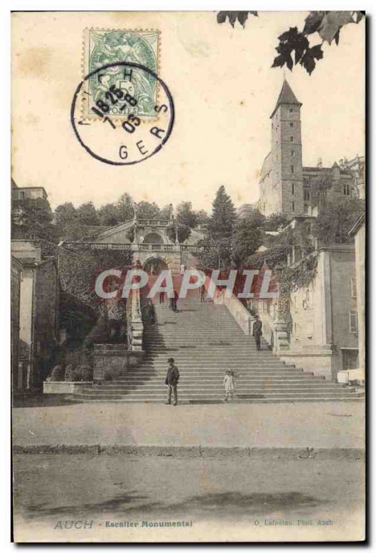 Old Postcard Monumental Staircase Auch