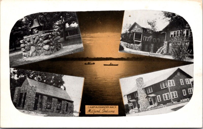 Postcard Multiple Views Camp Alexander Mack in Milford, Indiana