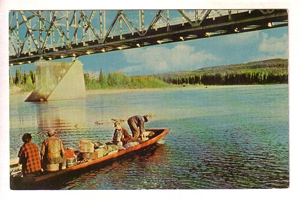 Loaded Riverboat, Liard Bridge, Yukon, Yukon, Photo R Couture