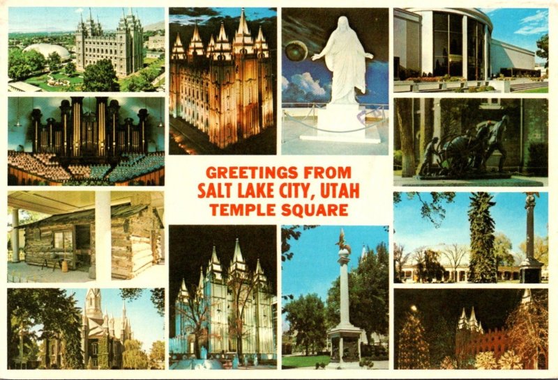 Utah Salt Lake City Greetings Temple Square Multi View 1993