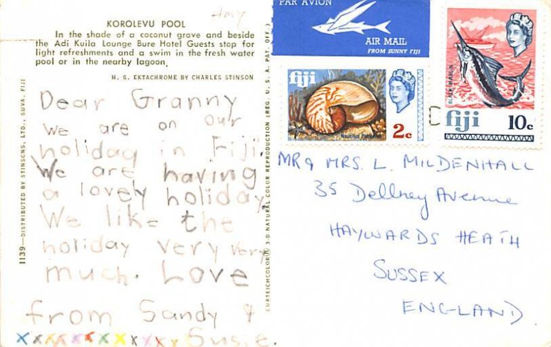 Korolevu Pool Fiji Writing on back 