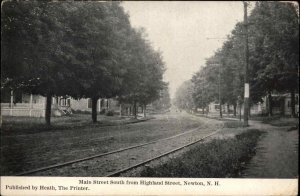 NEWTON NH Main Street from Highland Street c1910 Postcard