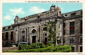 Maryland Annapolis U S Naval Academy Main Entrance To Bancroft Hall Curteich