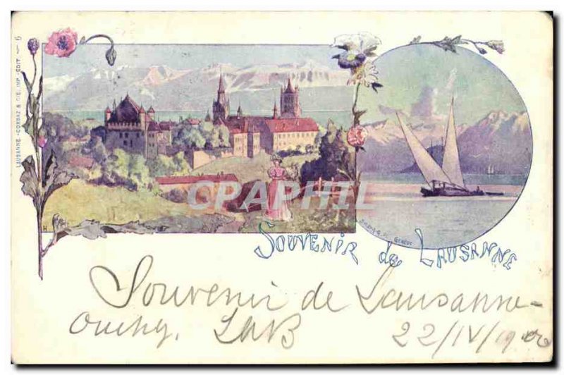 Old Postcard Remembrance Lausanne Switzerland