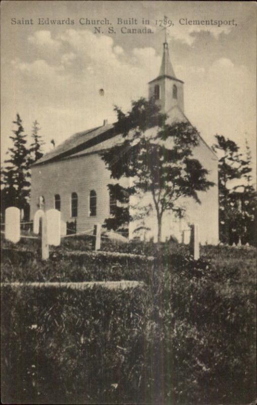 Clementsport Nova Scotia Saint Edwards Church c1910 Postcard