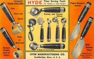 South Bridge MA Hyde Trimmers Putty Knives ETC. Advertising Linen Postcard