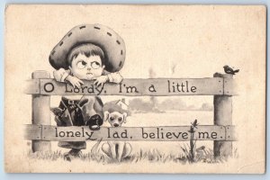 Cowboy Boy O Lordy I'm A Little Lonely Lad Believe Me Gloversville NY Postcard
