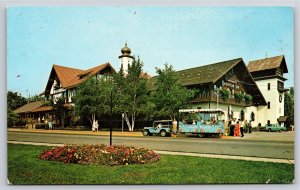 Roadside~Frankenmuth Bavarian Inn Frankenmuth Michigan~Vintage Postcard