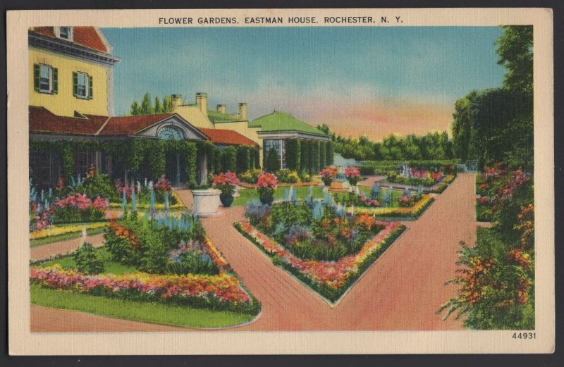 New York ROCHESTER Flower Gardens - Eastman House pm1939 ~ Linen