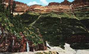 Vintage Postcard The Garden Wall Towering Road Glacier National Park Montana MT