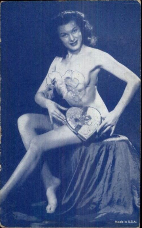 Sexy Burlesque Showgirl Semi-Nude 1920s-30s Arcade Exhibit Card Blue Tint #3