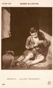 Vintage Postcard 1910's Musée du Louvre Murillo Jeune Mendiant Paris, France