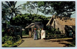 HONOLULU, HI Hawaii ~ Theme Park ULA MAU VILLAGE c1960s Tropical Postcard