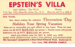 Epstein's Villa Ellenville, New York Postcard