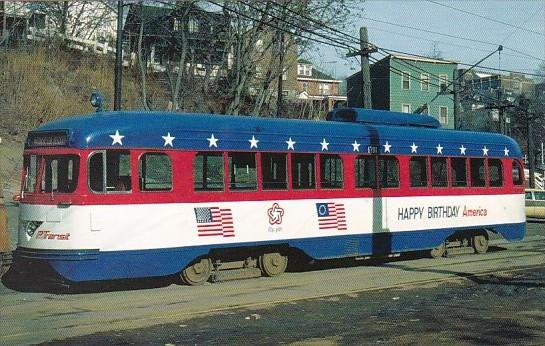 Port Authority Transit Trolley #1791 With Bicentennial Colors December 1976 S...