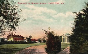 Vintage Postcard 1910's Approach To Normal School Hampton Virginia TP&A Pub.