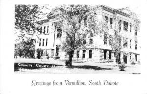 Real Photo County Court House Vermillion  South Dakota L2943 Antique Postcard