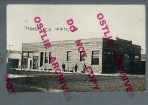 White SOUTH DAKOTA RPPC 1909 GENERAL STORE BANK nr Brookings Toronto Clear Lake