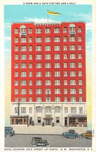 Washington, D.C.           HOTEL HOUSTON          c1920's Postcard