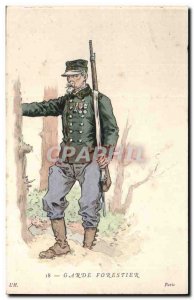 Old Postcard Uniform Illustrator Forester (militaria trade)