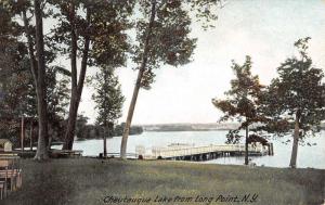 Long Point New York Chautauqua Lake Waterfront Antique Postcard K63715