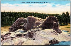 Montana, Empty Crater, Grotto Geyser, Yellowstone Nat'l. Park, Vintage Postcard