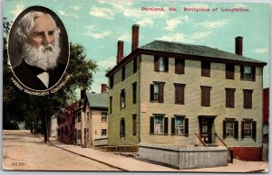 1911 Birthplace of Longfellow Portland Maine ME Mansion House Posted Postcard