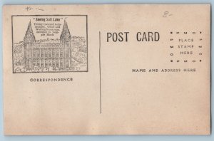 Salt Lake City Utah UT Postcard RPPC Photo Tour Bus Seeing Salt Lake c1930's