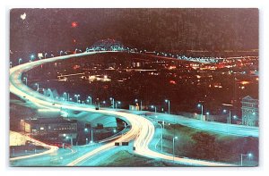 Corpus Christi Harbor Bridge Corpus Christi Texas Night Aerial View Postcard