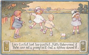 Lot 88  uk children playing postcard boys and girls with toys