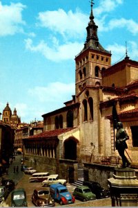 Spain Segovia Juan Bravo's Monument and St Martin's Church