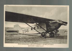 Mint Germany Dornier Merkur Aircplane RPPC Postcard Stuttgart Flughafen