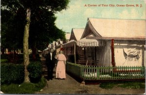 Postcard A Corner of Tent City in Ocean Grove, New Jersey