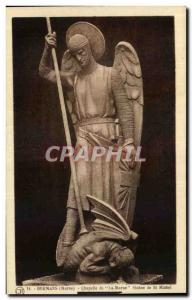 Old Postcard Dormans Marne Chapel Statue of St Michael