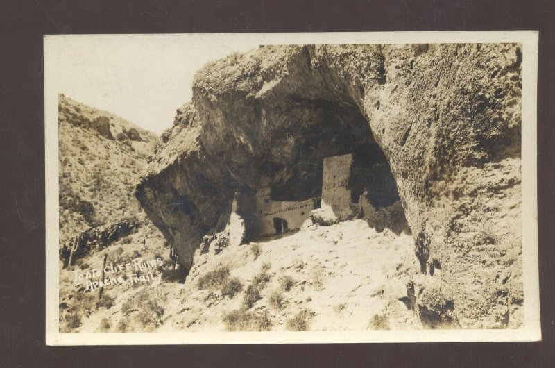 RPPC APACHE TRAIL ARIZONA LONE CLIFF RUINS ROCK FORMATION REAL PHOTO POSTCARD